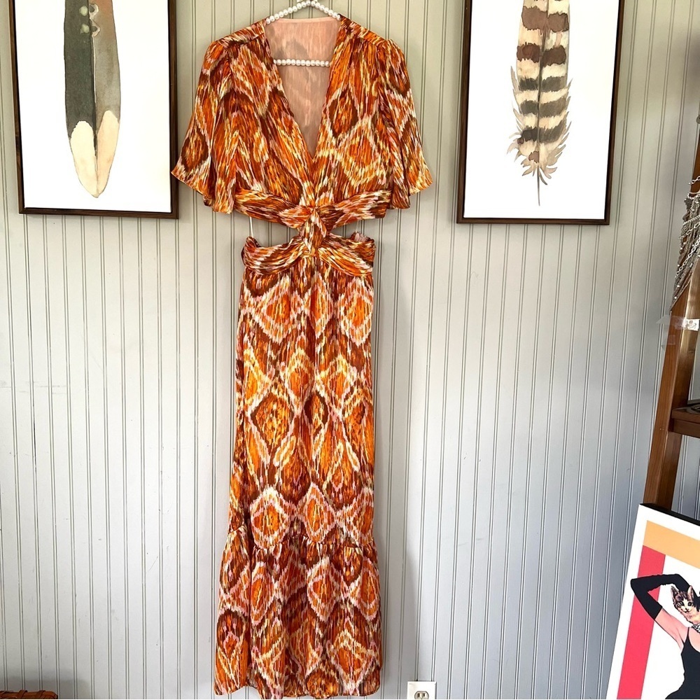 Dress Forum Maxi Sunkissed Sand Cutout Resortwear, Size Large